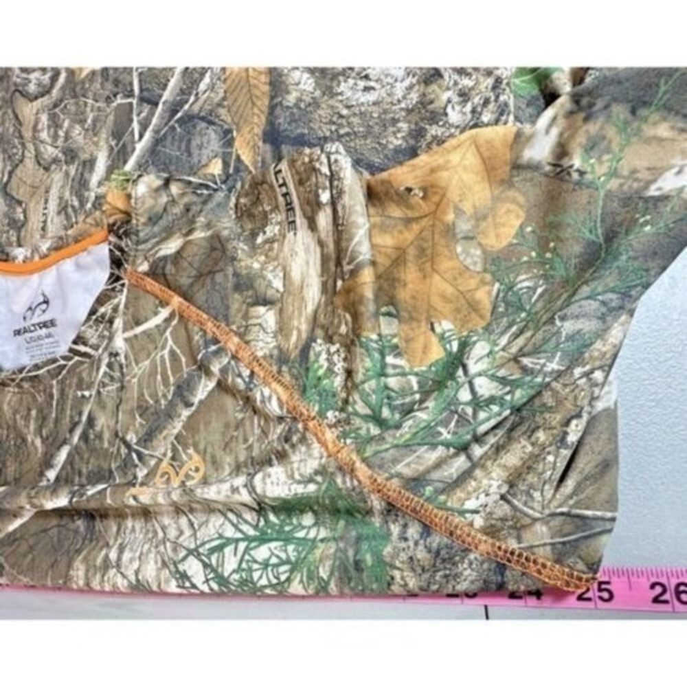 Realtree Edge Camo Performance Shirt Mens L Green Brown Long Sleeve Stretch Hunt - Picture 7 of 9